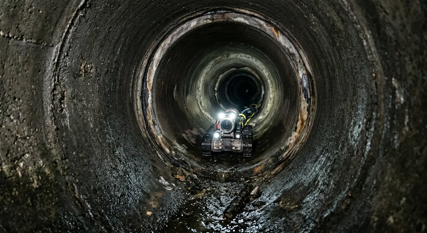 Robotic sewer camera inspecting pipe interior for Drain Snake Service in Zuni Pueblo